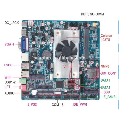 mini itx 1037u induxtrial motterboard with sim card slots ,lvds ,vga 1037u mini itx motherboard
